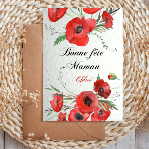 Carte à planter bonne fête maman personnalisable, ou bonne fête mamie.... carte ensemencée pour toutes occasions