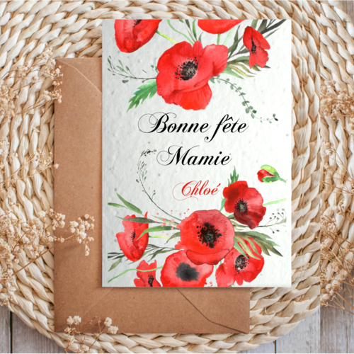 Carte à planter bonne fête maman personnalisable, ou bonne fête mamie.... carte ensemencée pour toutes occasions