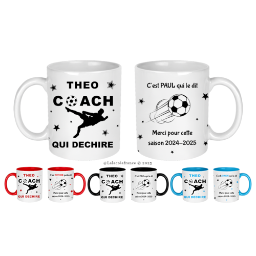 Mug coach de foot à personnaliser