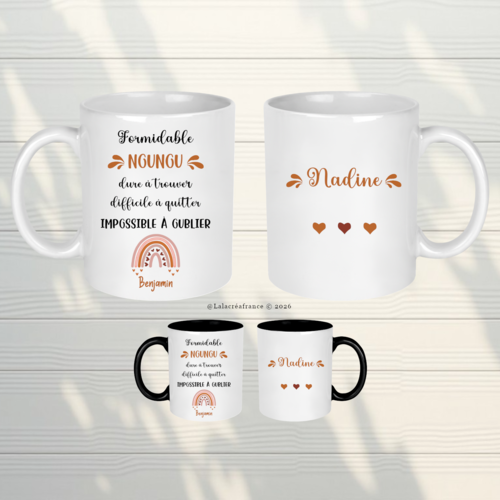 Mug nounou personnalisé – tasse assistante maternelle avec prénom enfant – idée cadeau nounou