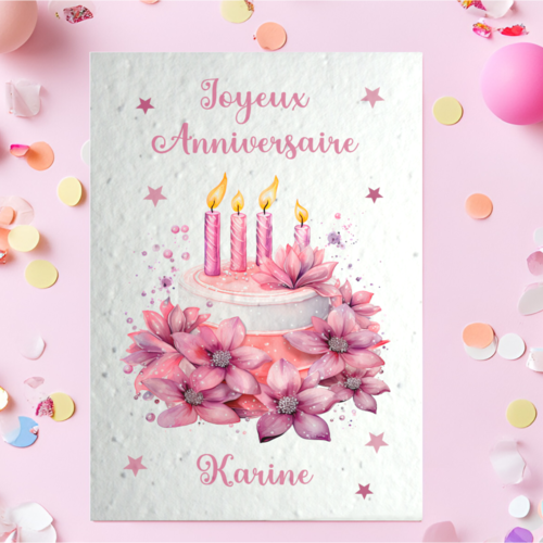 Carte à planter joyeux anniversaire personnalisée