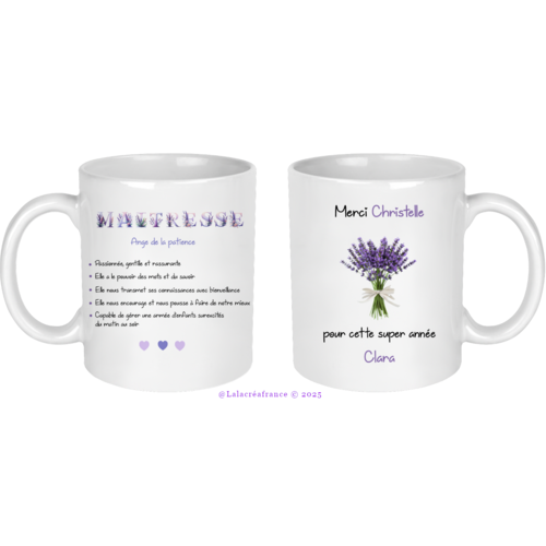 Mug définition maitresse personnalisé, cadeau personnalisé au texte de votre choix