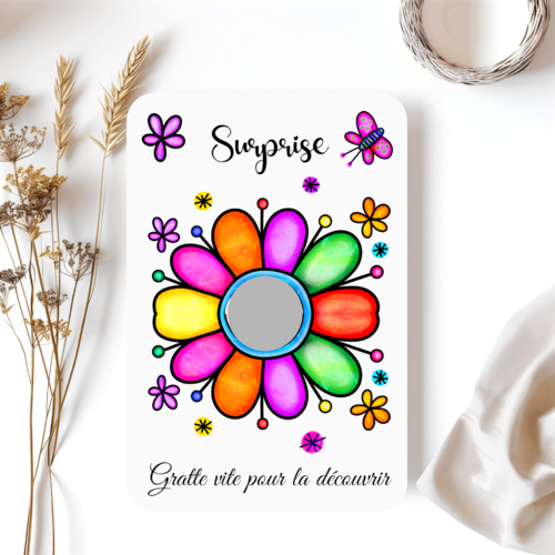 Carte à gratter personnalisée, surprise, carte annonce grande soeur, carte message personnalisée