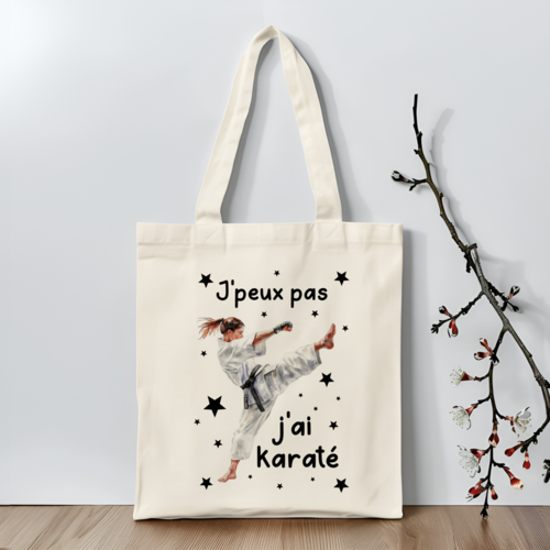 Sac j'peux pas j'ai karaté, tote bag karaté, sac fourre-tout