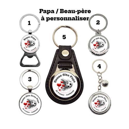 Porte clés papa personnalisé, porte clés beau-père, cadeau fête des pères