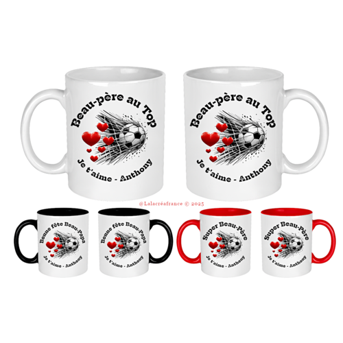 Mug beau-père personnalisé, texte au choix, cadeau fête des pères, cadeau noël