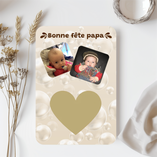 Carte à gratter bonne fête papa personnalisé avec photo, carte cadeau originale, carte message personnalisé