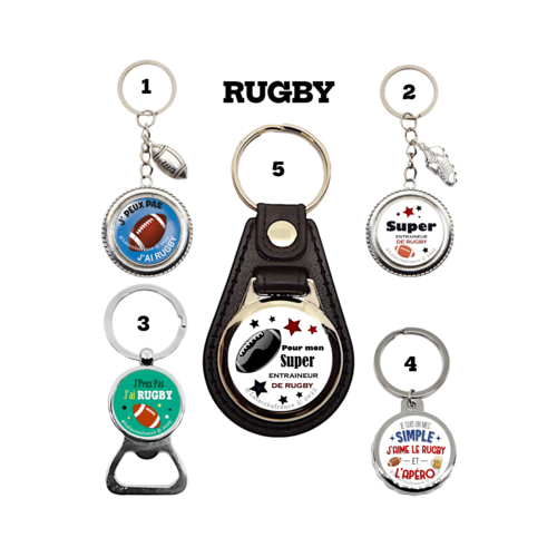 Porte clés entraineur de rugby, j'peux pas j'ai rugby