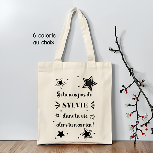 Tote bag personnalisé humoristique, tote bag collègue, maman, copine, amie, sac fourre-tout personnalisé