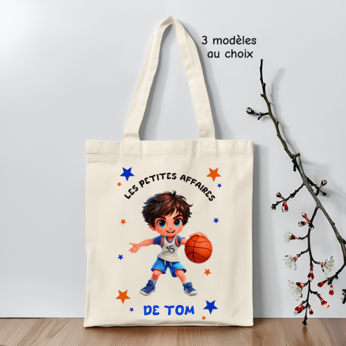 Tote bag enfant basket personnalisé, sac de basket garçon personnalisé