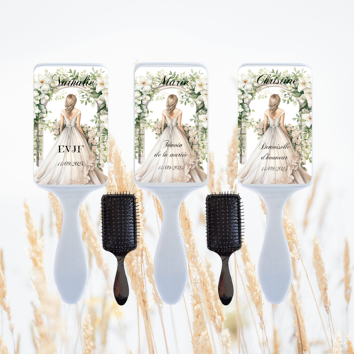 Brosse à cheveux personnalisée, evjf, témoin, demoiselle d'honneur