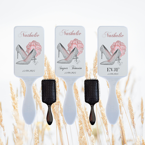 Brosse à cheveux personnalisée, evjf, témoin, demoiselle d'honneur
