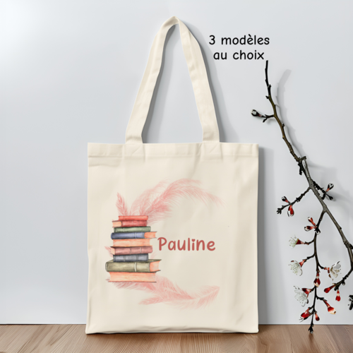 Tote bag pour livre personnalisé, sac fourre-tout pour livre, sac de cours personnalisé