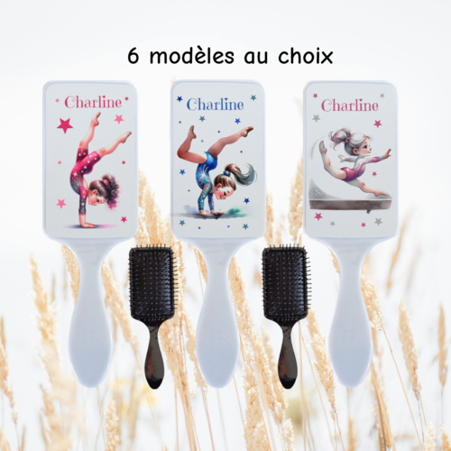 Brosse à cheveux enfant personnalisée, thème gym, 6 modèles au choix