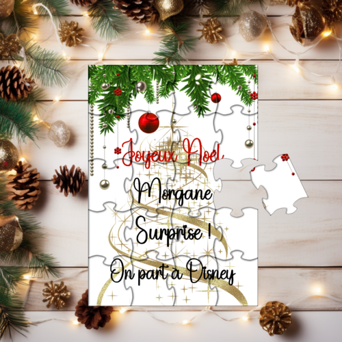 Puzzle unique de noël avec texte personnalisé