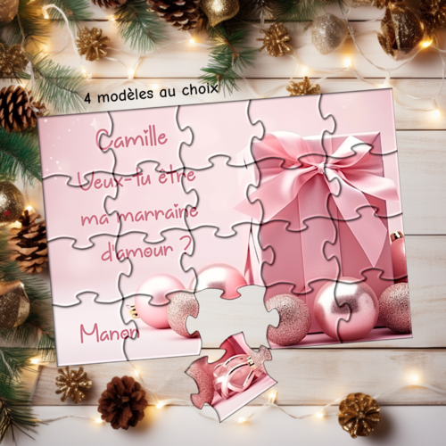 Puzzle personnalisé avec texte – noël, cadeau original ou annonce spéciale