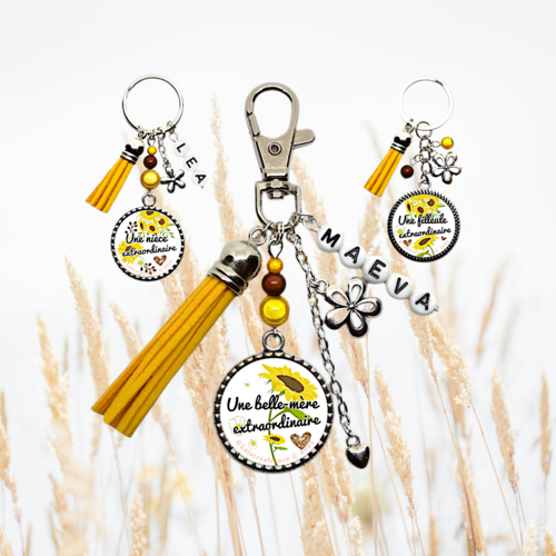 Porte-clés personnalisé – cadeau pour belle-mère, belle-sœur, cousine, belle-maman, belle-fille ou nièce extraordinaire
