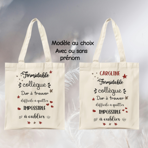 Tote bag collègue personnalisé – cadeau original pour collègue, départ retraite ou remerciement