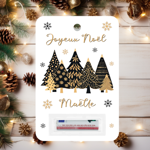 Porte-billet personnalisé en bois ou en carton – carte cadeau original pour noël pour offrir argent