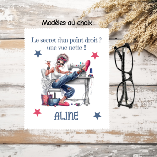 Essuie lunettes personnalisé couturière - cadeau couturière original