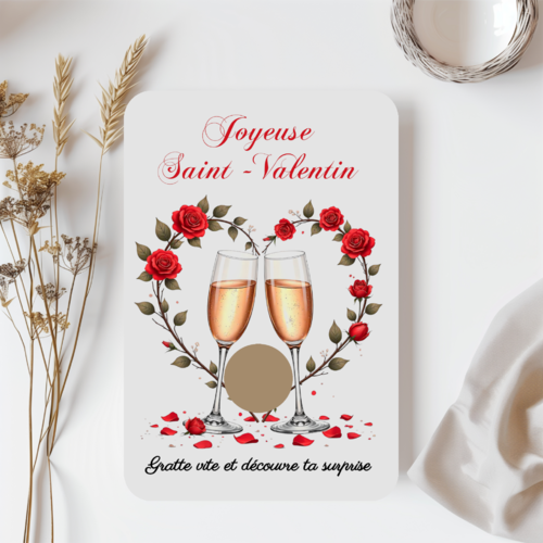 Carte à gratter saint-valentin personnalisée - cadeau amoureux