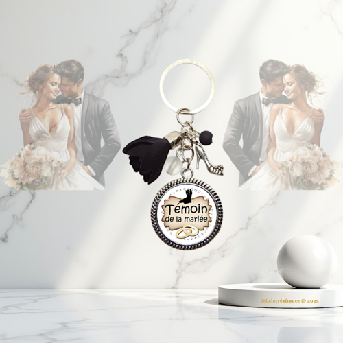 Porte-clés témoin de mariage – "témoin de la mariée" – cadeau témoin, idée cadeau mariage, remerciement