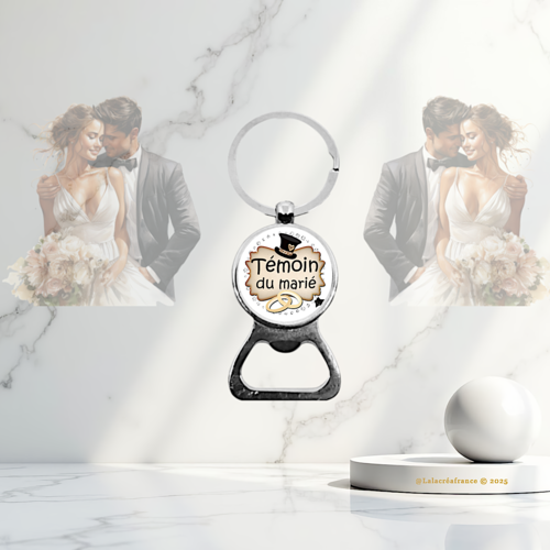 Porte-clés décapsuleur témoin de mariage, cadeau témoin du marié, idée cadeau mariage, remerciement