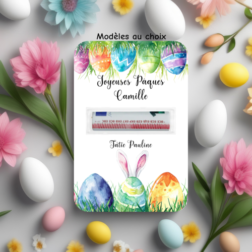 Carte porte-billet de pâques personnalisée – joyeuses pâques