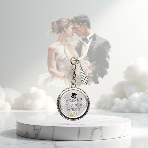 Porte-clés demande témoin de mariage – veux tu être mon témoin – idée cadeau mariage