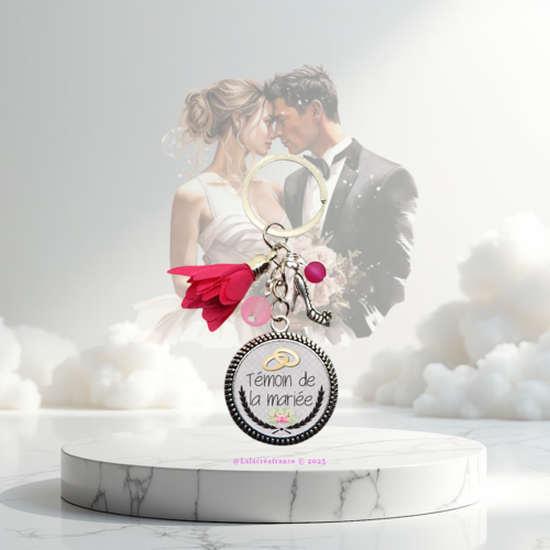 Porte-clés témoin de mariage – "témoin de la mariée" – cadeau témoin, idée cadeau mariage, remerciement
