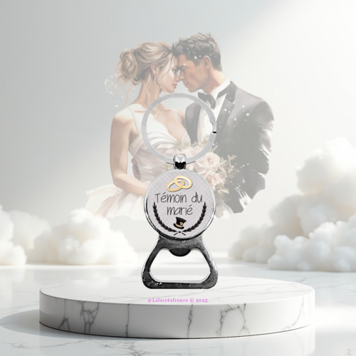 Porte-clés décapsuleur témoin de mariage, cadeau témoin du marié, idée cadeau mariage, remerciement
