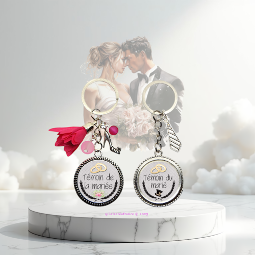 Porte-clés témoin de mariage – "témoin de la mariée", "témoin du marié" – cadeau témoin, idée cadeau mariage, remerciement