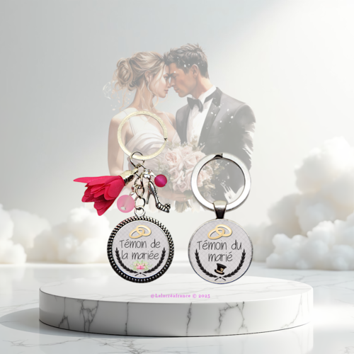 Porte-clés témoin de mariage, "témoin de la mariée" - "témoin du marié" - cadeau témoin, idée cadeau mariage, remerciement