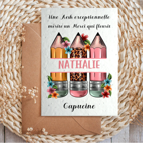 Carte à planter personnalisée – cadeau aesh