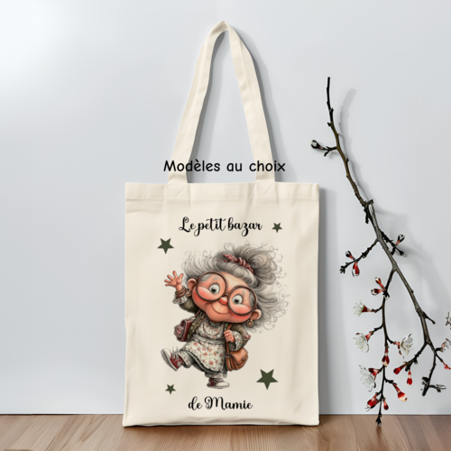 Tote bag mamie personnalisé – cadeau original et drôle pour mamie