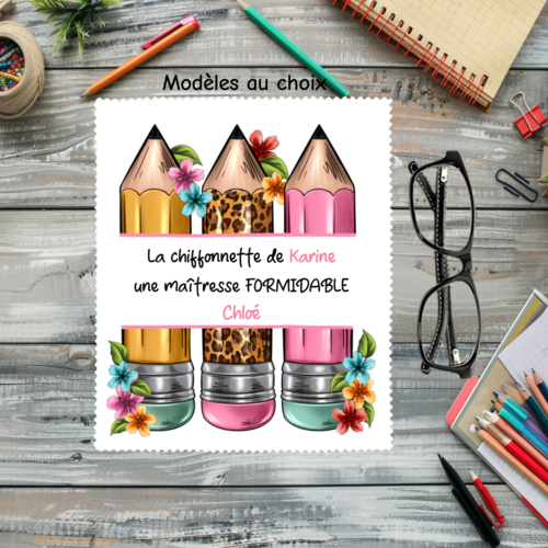 Essuie-lunettes personnalisé maîtresse – cadeau fin d’année