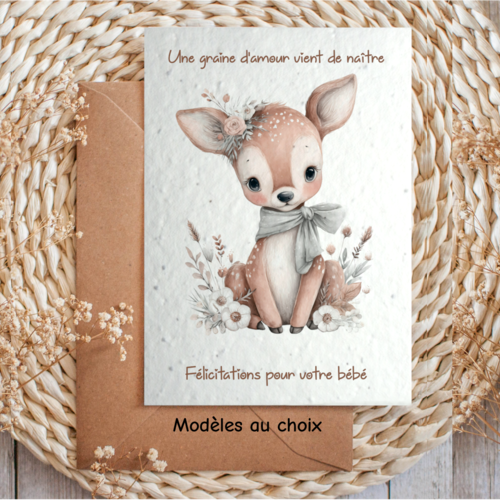 Carte à planter personnalisée naissance – félicitations parents