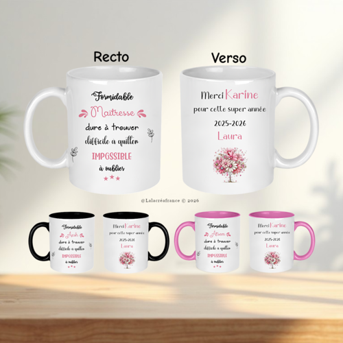 Mug maîtresse, atsem ou aesh – cadeau fin d’année scolaire – tasse école originale