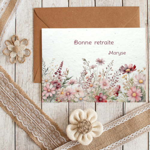 Carte à planter joyeux anniversaire – carte graines personnalisée