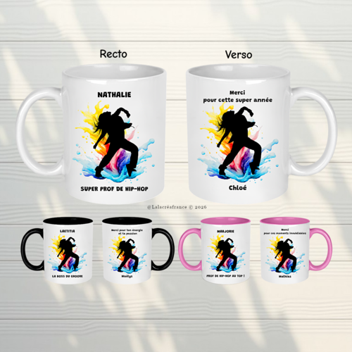 Mug prof de hip hop personnalisé – cadeau original professeur danse urbaine