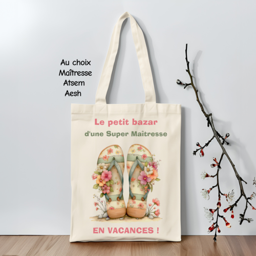 Tote bag maîtresse – cadeau fin d’année pour maîtresse, atsem, aesh