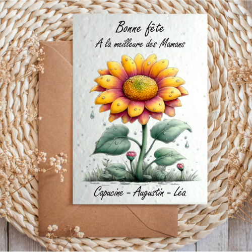 Carte à planter maman | cadeau fête des mères original | carte ensemencée personnalisable