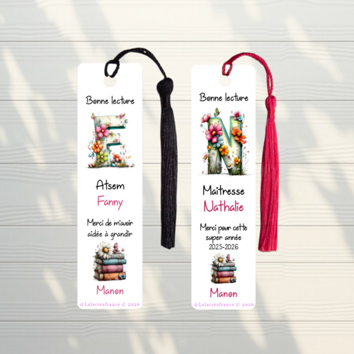 Marque-page personnalisé en métal - cadeau maîtresse, atsem, aesh - idée cadeau fin d'année scolaire