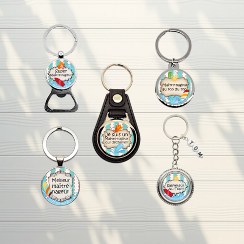 Porte-clés maître-nageur personnalisé – cadeau original remerciement piscine