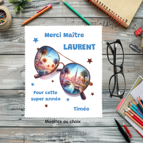 Essuie lunettes maître personnalisé – cadeau fin d’année scolaire original professeur