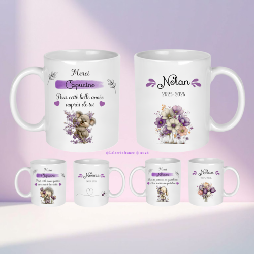 Mug nounou personnalisé, assistante maternelle ou auxiliaire de crèche