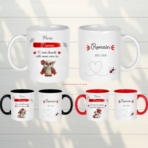 Mug auxiliaire de crèche, nounou ou aesh – cadeau petite enfance – tasse personnalisée