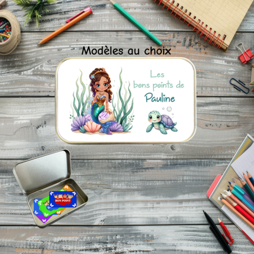 Boîte à bons points personnalisée princesse  – boîte de récompenses avec prénom pour enfant
