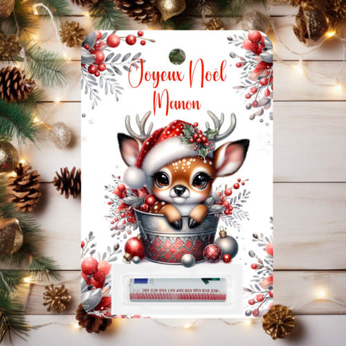 Porte-billet personnalisé en bois ou en carton – carte cadeau original pour noël pour offrir argent