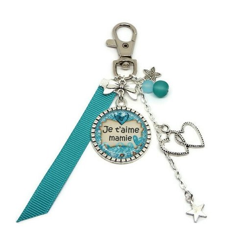 Porte clés mamie, cadeau mamie, "je t'aime mamie" , fête des grands-mères